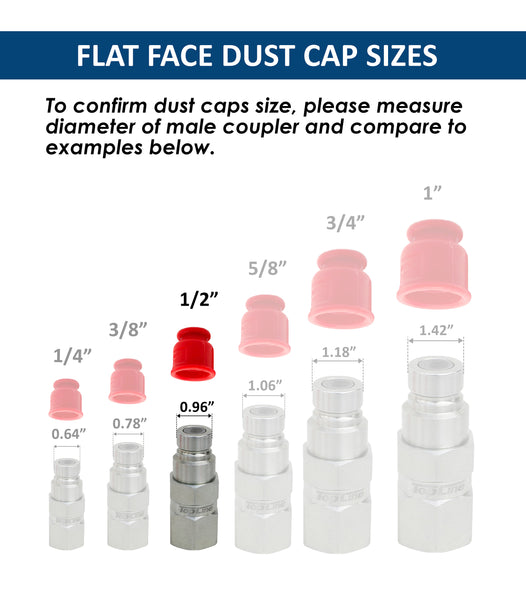 1/2" body Dust cap set for Flat Face Hydraulic quick coupler Bobcat skid steer