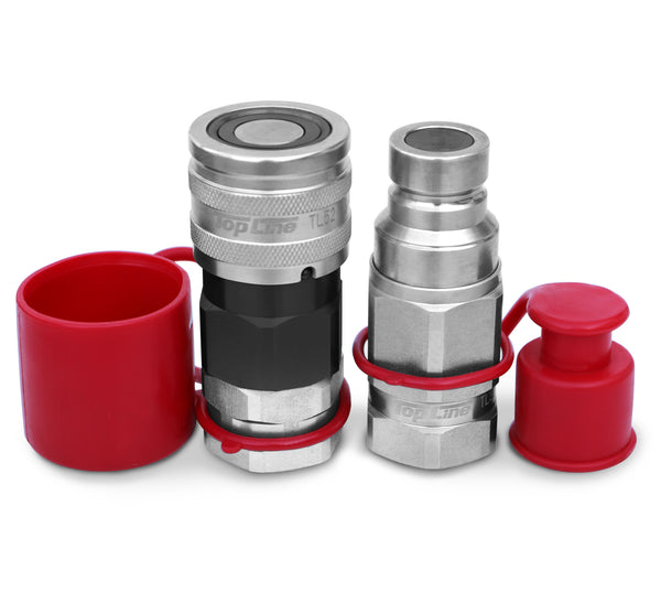 1" SAE Thread - 3/4" body size TL51 Flat Face High Flow Quick Connect Hydraulic Coupler for Bobcat Skid Steer Loaders