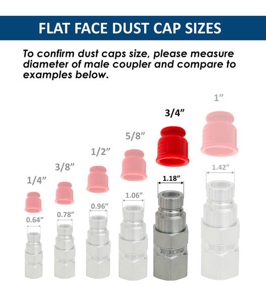 3/4" body Dust cap set for Flat Face Hydraulic quick coupler Bobcat skid steer