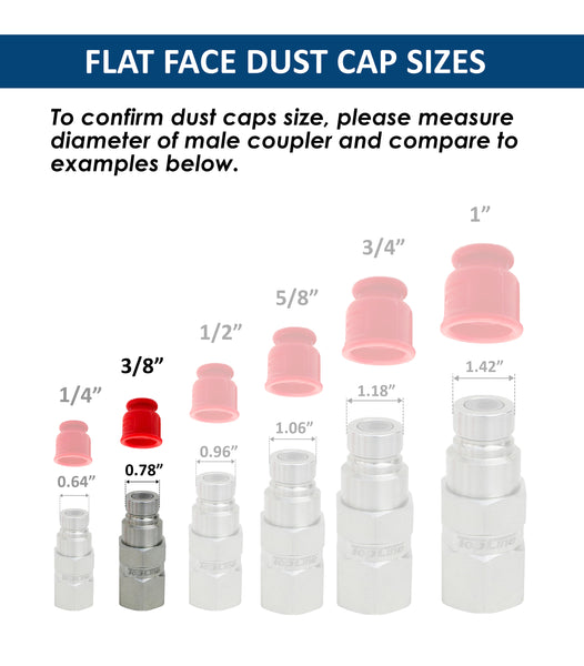 3/8" body Dust Cap Set for Flat Face Hydraulic quick coupler Bobcat skid steer