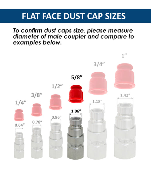 5/8" body Dust cap set for Flat Face Hydraulic quick coupler Bobcat skid steer