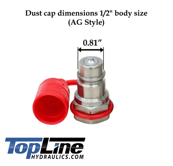 Dust caps for 1/2" body Male Ag style Hydraulic Quick Couplers Bobcat Skid Steer