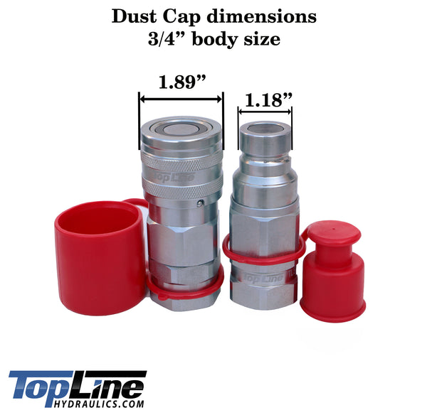3/4" body Dust cap set for Flat Face Hydraulic quick coupler Bobcat skid steer