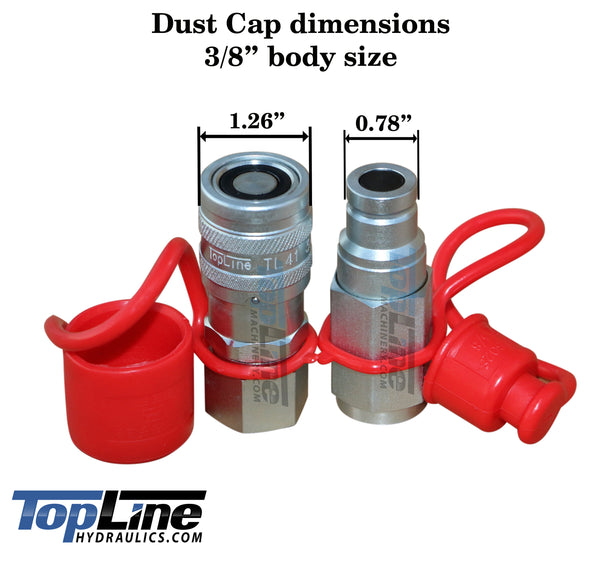 3/8" body Dust Cap Set for Flat Face Hydraulic quick coupler Bobcat skid steer