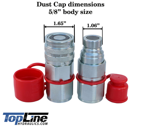 5/8" body Dust cap set for Flat Face Hydraulic quick coupler Bobcat skid steer