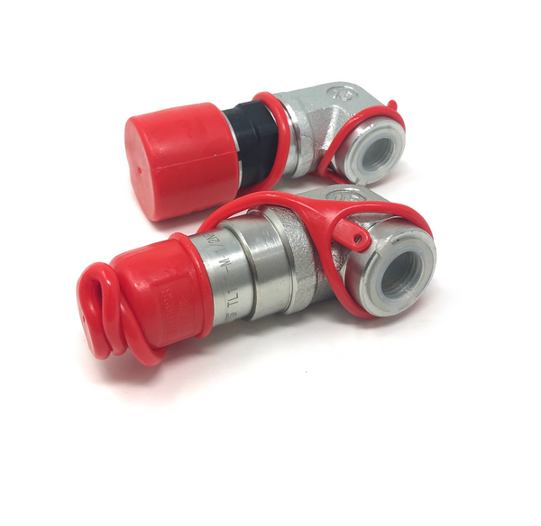 TL107 1/2" NPT Flat Face Hydraulic Quick Coupler 1/2 body 90 deg. Elbow Bobcat