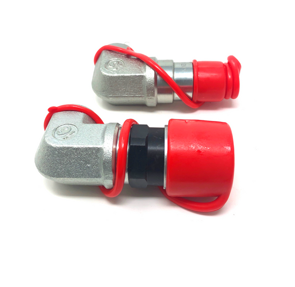 TL107 1/2" NPT Flat Face Hydraulic Quick Coupler 1/2 body 90 deg. Elbow Bobcat