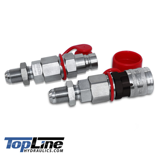 TL24 #10 JIC Thread Flat Face Quick Connect Hydraulic Coupler Bulkhead 1/2" body size for Bobcat Skid Steer Loaders