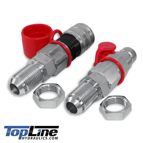 TL25 #12 JIC Thread Flat Face Quick Connect Hydraulic Coupler Bulkhead 1/2" body size for Bobcat Skid Steer Loaders