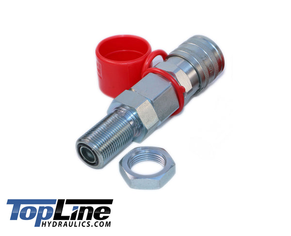 TL26 5/8" ORFS Thread Flat Face Quick Connect Hydraulic Coupler Bulkhead 1/2" body size for Bobcat Skid Steer Loaders