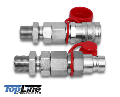 TL104 3/4" ORFS Thread Flat Face Quick Connect Hydraulic Coupler Bulkhead 1/2" body size for John Deere mini excavator