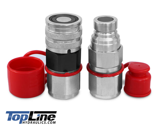 TL27 3/4" SAE Thread Flat Face High Flow Quick Connect Hydraulic Coupler 5/8" body size for Bobcat Skid Steer Loaders