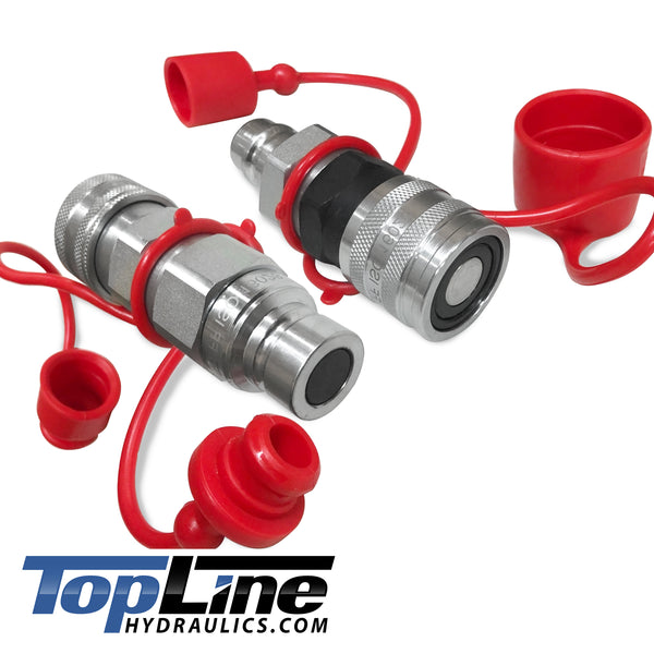 TL36 Flat Face to Ag style Quick Coupler Adapter Set 1/2" body size Convert Tractor Hydraulic to Bobcat Coupling (ISO 16028 to ISO 5675)
