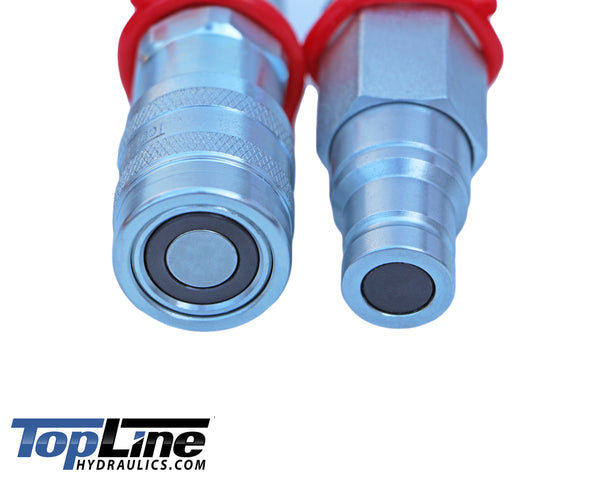 3/8" NPT - 3/8" body size TL41 Flat Face Quick Connect Hydraulic Couplers for Bobcat Skid Steer Loaders