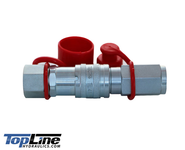 3/8" NPT - 3/8" body size TL41 Flat Face Quick Connect Hydraulic Couplers for Bobcat Skid Steer Loaders