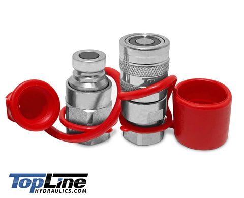 TL43 1/4" NPT Thread 1/4" Body Flat Face Hydraulic Quick Connect Coupler Set