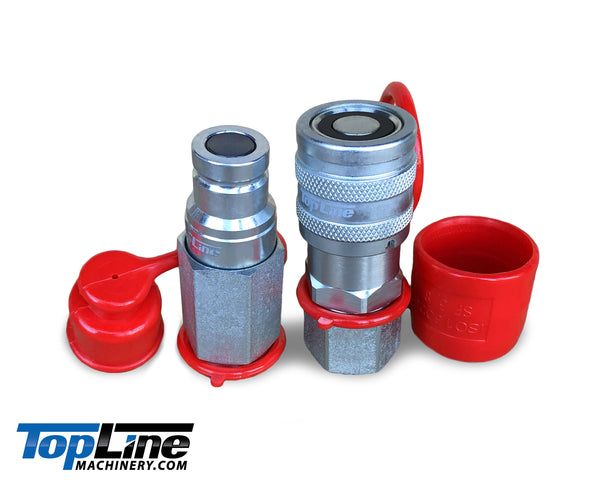 TL45 1/2" SAE Thread 3/8" body size Flat Face Quick Connect Hydraulic Couplers  for Bobcat Skid Steer Loaders