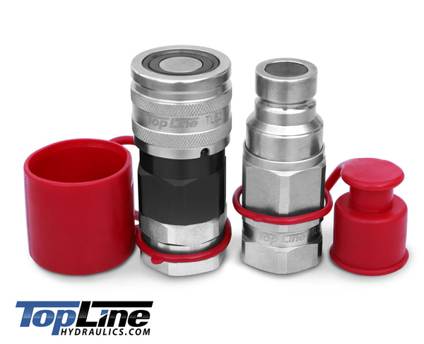 3/4" SAE - 3/4" body size TL53  Flat Face High Flow Quick Connect Hydraulic Coupler for Bobcat Skid Steer Loaders