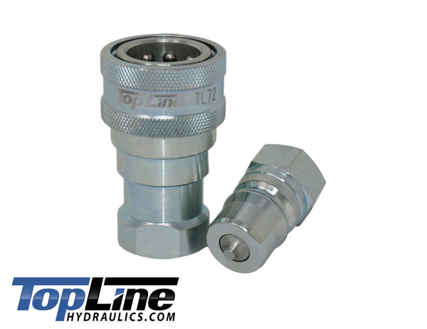 TL72 1/2" NPT Thread ISO 7241-B  Hydraulic Coupler Set 1/2 body Poppet Valve