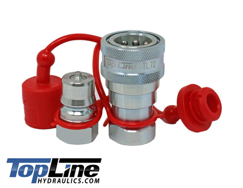 TL72 1/2" NPT Thread ISO 7241-B  Hydraulic Coupler Set 1/2 body Poppet Valve