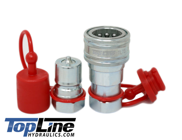 TL73 3/4" NPT Thread ISO 7241-B Hydraulic Coupler Set  3/4 body Poppet Valve