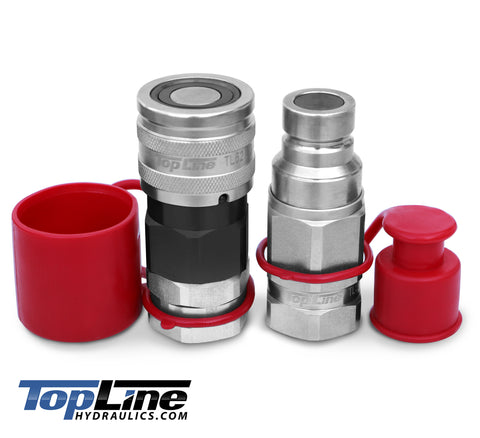 3/4" NPT - 3/4" body size TL52 Flat Face High Flow Quick Connect Hydraulic Coupler for Bobcat Skid Steer Loaders