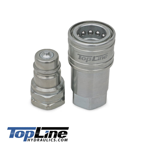 TL33 3/8" SAE Thread Hydraulic Quick Connect Coupler Set 1/4” Body Ag ISO 5675