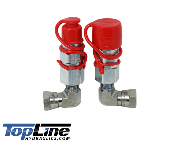 TL23E 1/2 NPT Flat Face Hydraulic Quick Coupler 1/2 body 90 deg. Elbow Bobcat