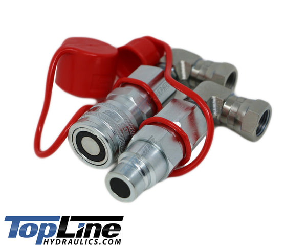 TL23E 1/2 NPT Flat Face Hydraulic Quick Coupler 1/2 body 90 deg. Elbow Bobcat