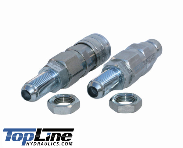TL24 #10 JIC Thread Flat Face Quick Connect Hydraulic Coupler Bulkhead 1/2" body size for Bobcat Skid Steer Loaders
