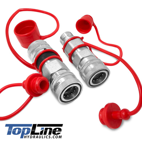 TL106 Flat Face to Ag style Hydraulic Quick Connect Coupler Adapter Set