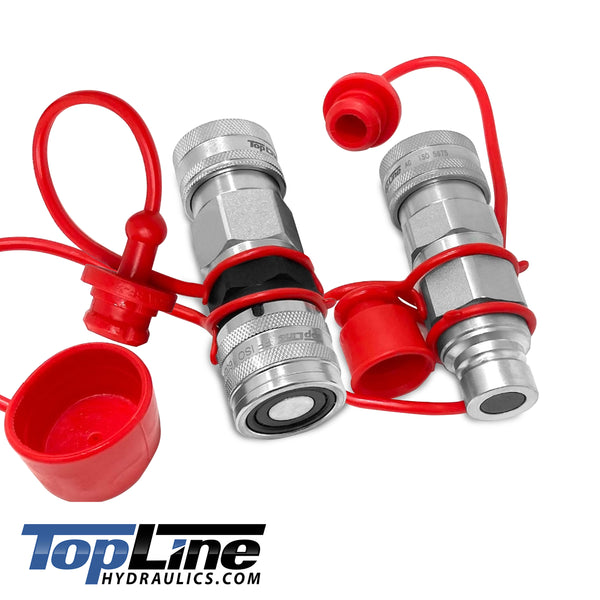 TL106 Flat Face to Ag style Hydraulic Quick Connect Coupler Adapter Set